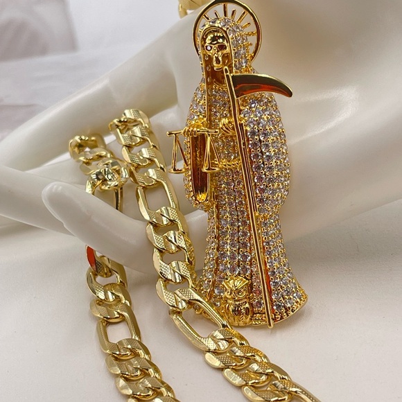 The Grim Reaper and chaIn Gold plated 18k - Picture 2 of 6